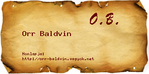 Orr Baldvin névjegykártya
